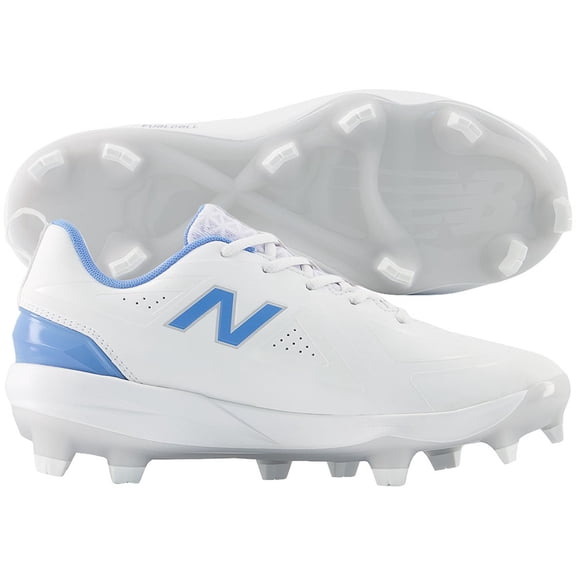 New Balance Womens FUSEv5 Low Molded Softball Cleats White/Blue 8.5