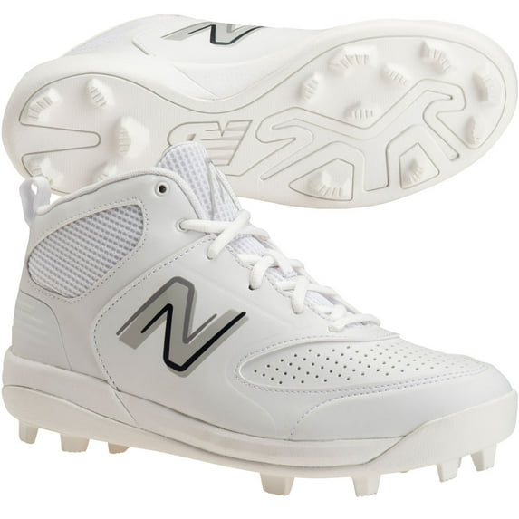 New Balance Youth 3000V6 Molded Baseball Cleats White/White Medium 12K