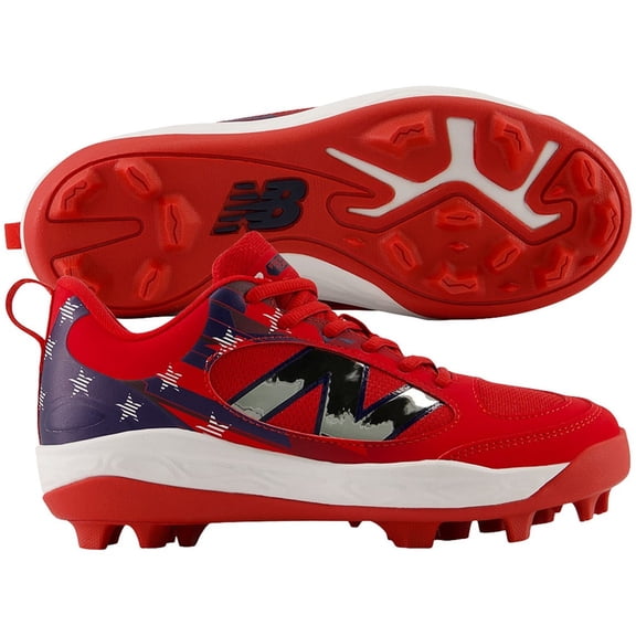 New Balance Youth 3000V7 USA LE Molded Baseball Cleats Red/White/Blue 6