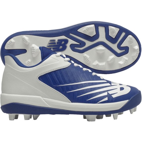 New Balance Youth 4040V6 Molded Baseball Cleats Royal/White Medium 2