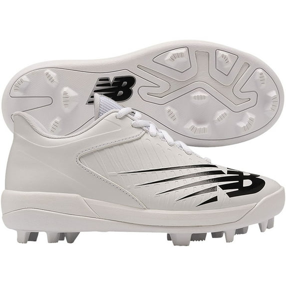 New Balance Youth 4040V6 Molded Baseball Cleats White/Black Medium 3.5