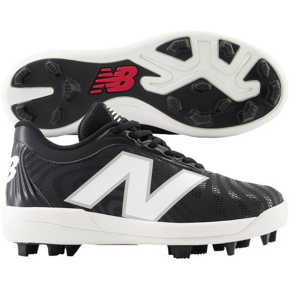 New Balance Youth 4040v7 Rubber Molded Baseball Cleat Black/White 13