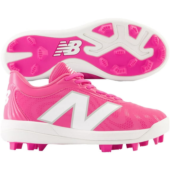 New Balance Youth 4040V7 Rubber Molded Baseball Cleat Pink/White Medium 13.5K