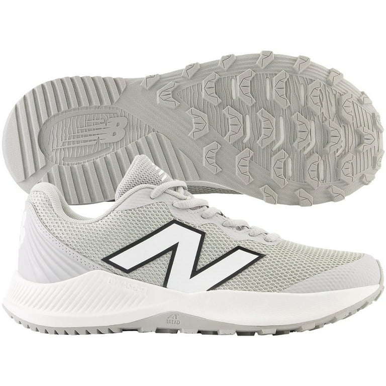 New Balance Youth 4040V7 Turf Trainer Baseball Shoe Grey/White