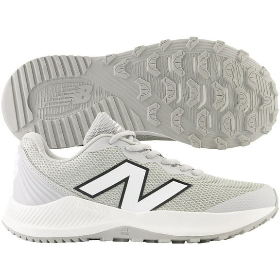 New Balance Youth 4040v7 Turf Trainer Baseball Shoe Grey/White 11
