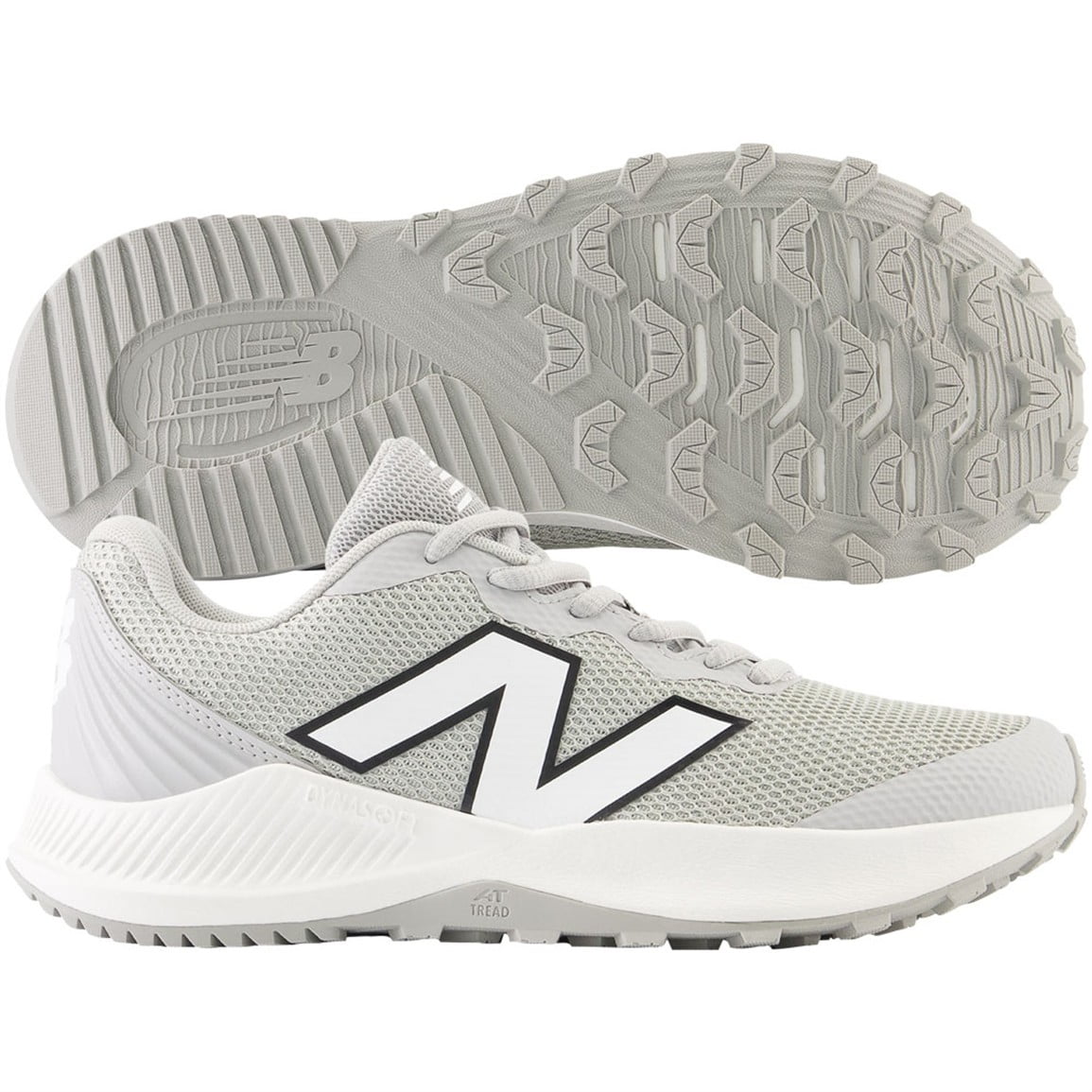 パール174レイヤード風TU（NV×PK)・ New Balance Youth 4040v7 Turf Trainer Baseball Shoe Grey/White 12