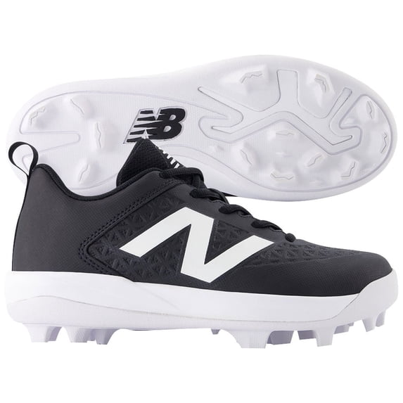New Balance Youth 4040V8 Molded Baseball Cleats Black/White 11K