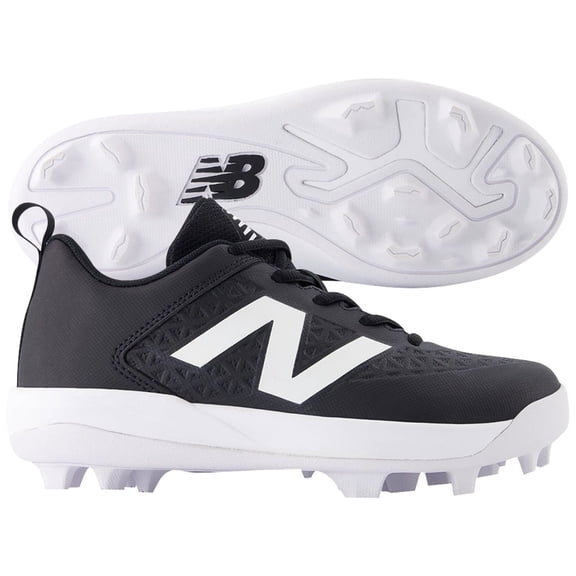 New Balance Youth 4040V8 Molded Baseball Cleats Black/White 6