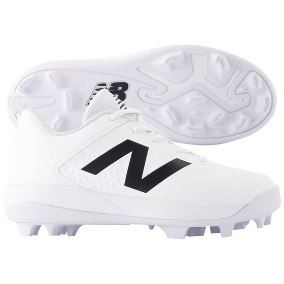New Balance Youth 4040V8 Molded Baseball Cleats White/White 11K
