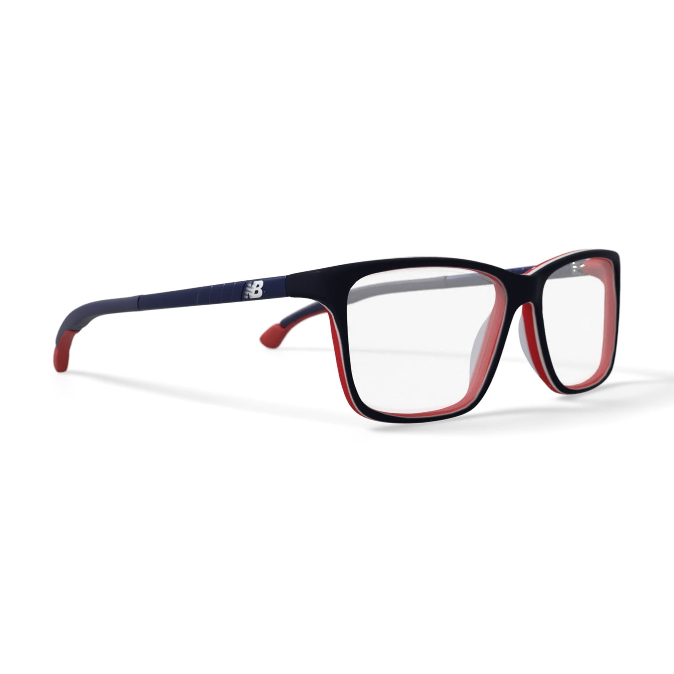 New Balance Youth NBK5066 Rectangular Prescription Eyeglasses with Case, Black/Red