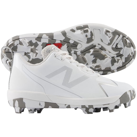 New Balance Youth Romero Duo TPU Molded Softball Cleats White/Silver 10.5
