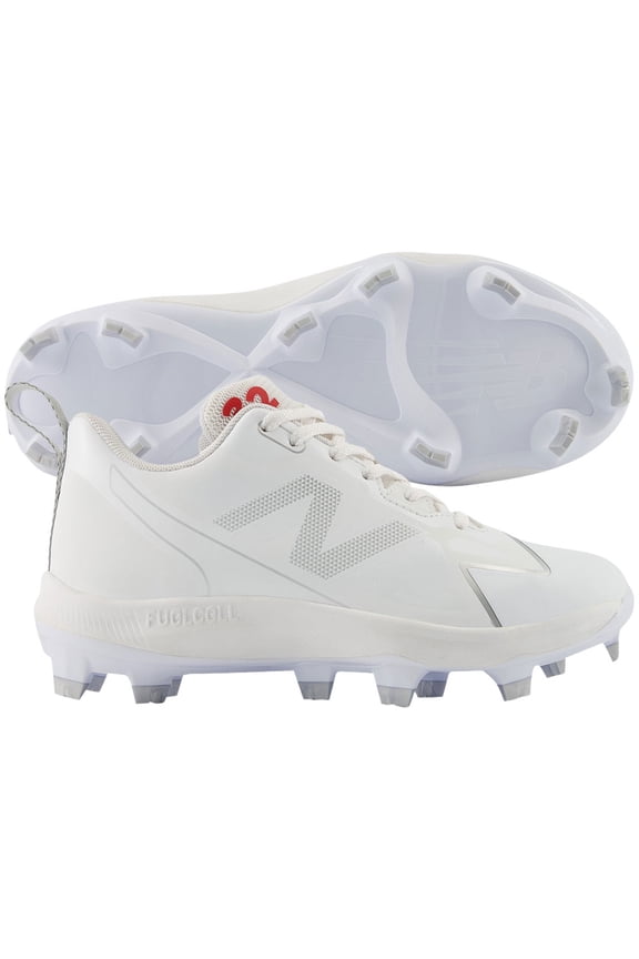 Youth Romero Duo TPU Molded Fastpitch Softball Cleats White/Silver 3.5