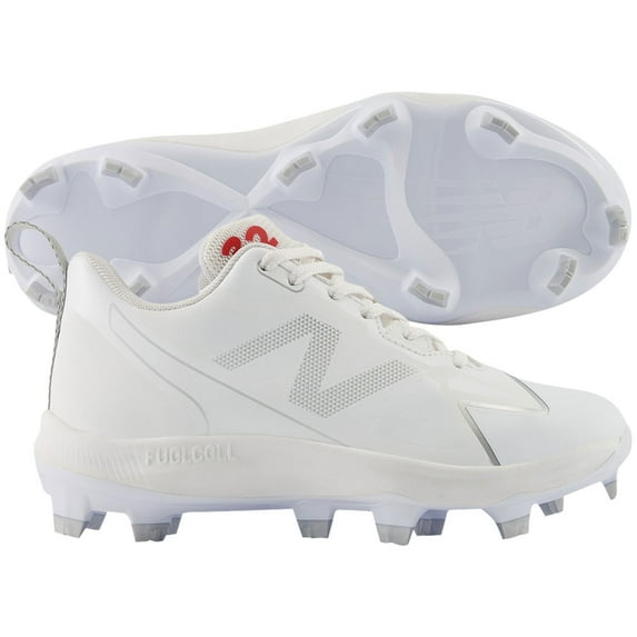 New Balance Youth Romero Duo TPU Molded Fastpitch Softball Cleats White/Silver 6