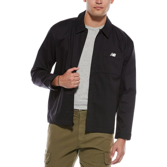 New Balance mens Coaches Twill Jacket, m, Black