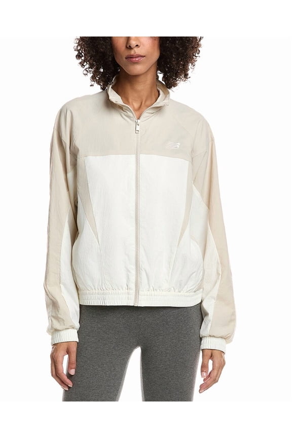 womens Colorblock Woven Jacket, m, White