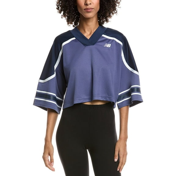 New Balance womens  Jersey Mesh T-Shirt, xs, Blue
