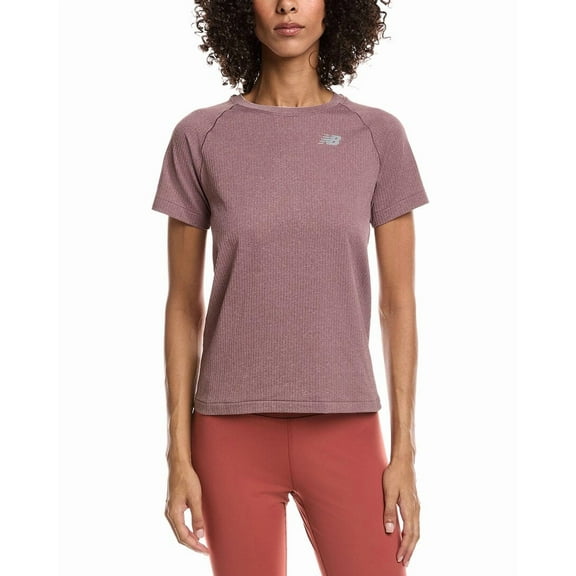 New Balance womens  Knit Slim T-Shirt, xs, Pink