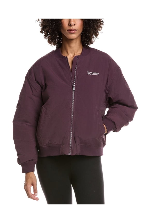 womens  Linear Heritage Bomber Jacket, m, Purple