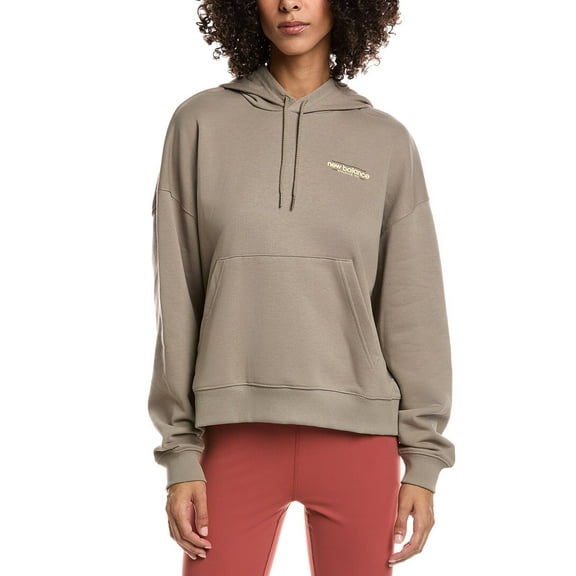 New Balance womens  Logo Hoodie, s, Green