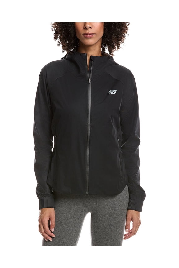womens  Reflective Woven Jacket, l, Black