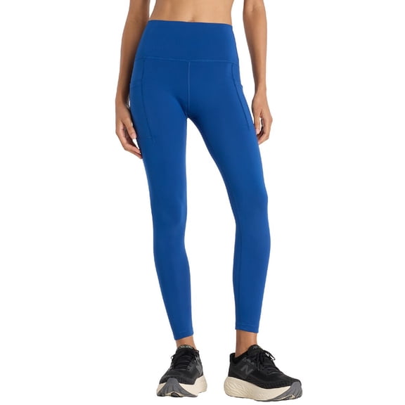 New Balance womens Sleek Pocket High Rise Legging, l, Blue