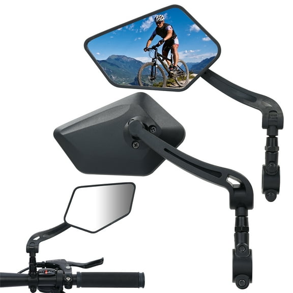 New Bar End Bike Mirror, APLSTOW HD Automotive Grade Glass Lens E-Bike Mirrors, Scratch Resistant, Safe Bicycle Rearview Mirrors