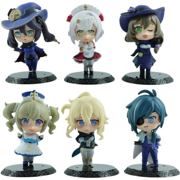 New Barbara Figure Bennett Figure Noelle Figure Sucrose Figure Six Q Version Figurine PVC Characters Decorations Handicrafts for Anime Fans Gifts