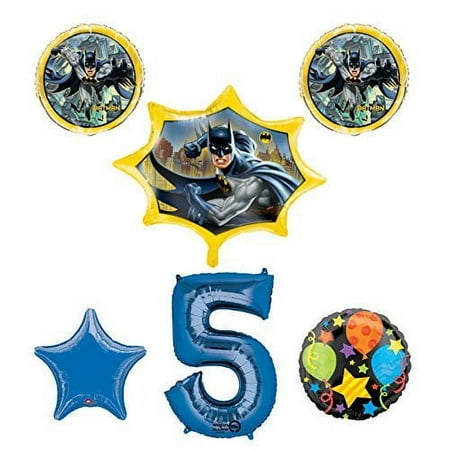 New! Batman 5th Birthday Party Balloon Decorations and Supplies