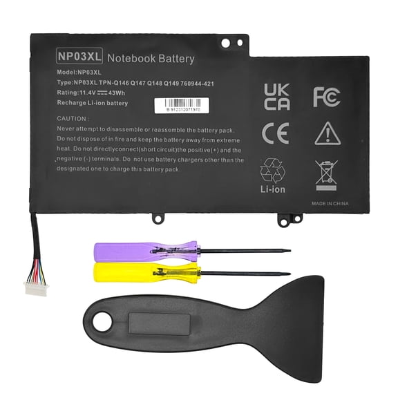 New Battery for HP Pavilion X360 11 13, Envy 15-U Series 11-k047TU 13-A010DX 13-A110DX 15-u010dx 15-u111dx NP03XL HSTNN-LB6L 43Wh