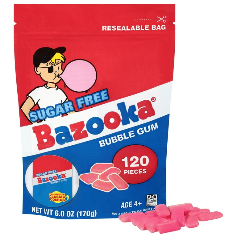 Bazooka Bubble Gum Pellets, 120 Count, oz Resealable Pouch