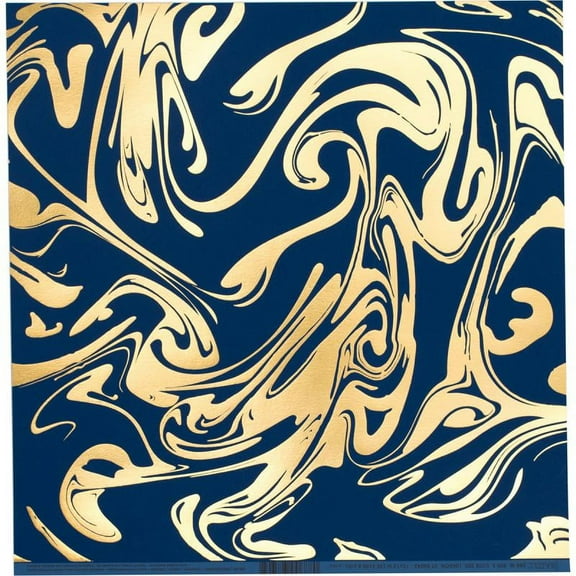 Bazzill Foil Cardstock 12"X12"-Marble W/Gold, Whirlypop