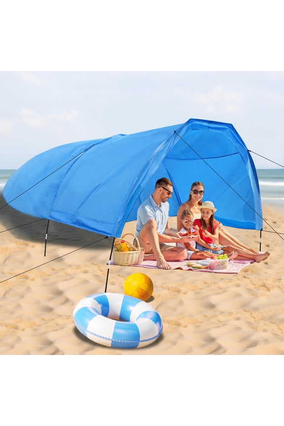 New Beach Shade with Quiet Canopy, The Beach Shade Canopy,Beach Canopy - Covers Up to 8 People, 200 Sq. Ft. of Shade, Sets Up in 3 Minutes, Lightweight, Compact, Wind Assist Included