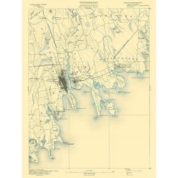 New Bedford Massachusetts Sheet - USGS 1893 Poster Print by USGS USGS (24 x 36) # MANE0001