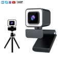 thumbnail image 1 of (2 pack) New Bee 2K Black Webcam with Microphone, Ai Servo for Skype, Zoom, Facetime, YouTube, 1 of 7