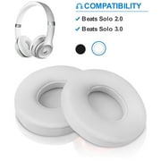 New Bee Beats Solo2/3 Earbud Cover, Soft Protein Leather, for Beats Solo2/3, White, 2 Count, 1 Pack