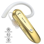 New Bee Bluetooth Earpiece,Wireless Handsfree in-Ear with Microphone, 20 Hrs Talking Time 180 Days Standby Time Bluetooth V5.0 Headset for iPhone/Android/Business/Trucker/Driver,Gold
