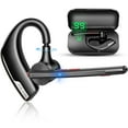 thumbnail image 1 of New Bee Bluetooth Headset V5.2 with 500mAh Charging Case,12H Talk Time,ENC Dual-Mic Noise Cancellation,Adjustable Fit,Dual-Device Connection,2 Charging Ways,Multi-System Compatible (PC/Phone/Driver), 1 of 14