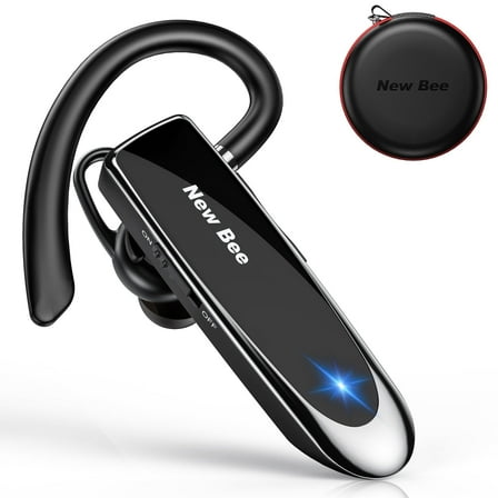 New Bee Bluetooth Headphones V5.0 Wireless (24H Talk Time/180D Standby) w/Mic, Dual Device Connectivity for iPhone/Android/Samsung/Laptop, Business Trucker Headsets,Black