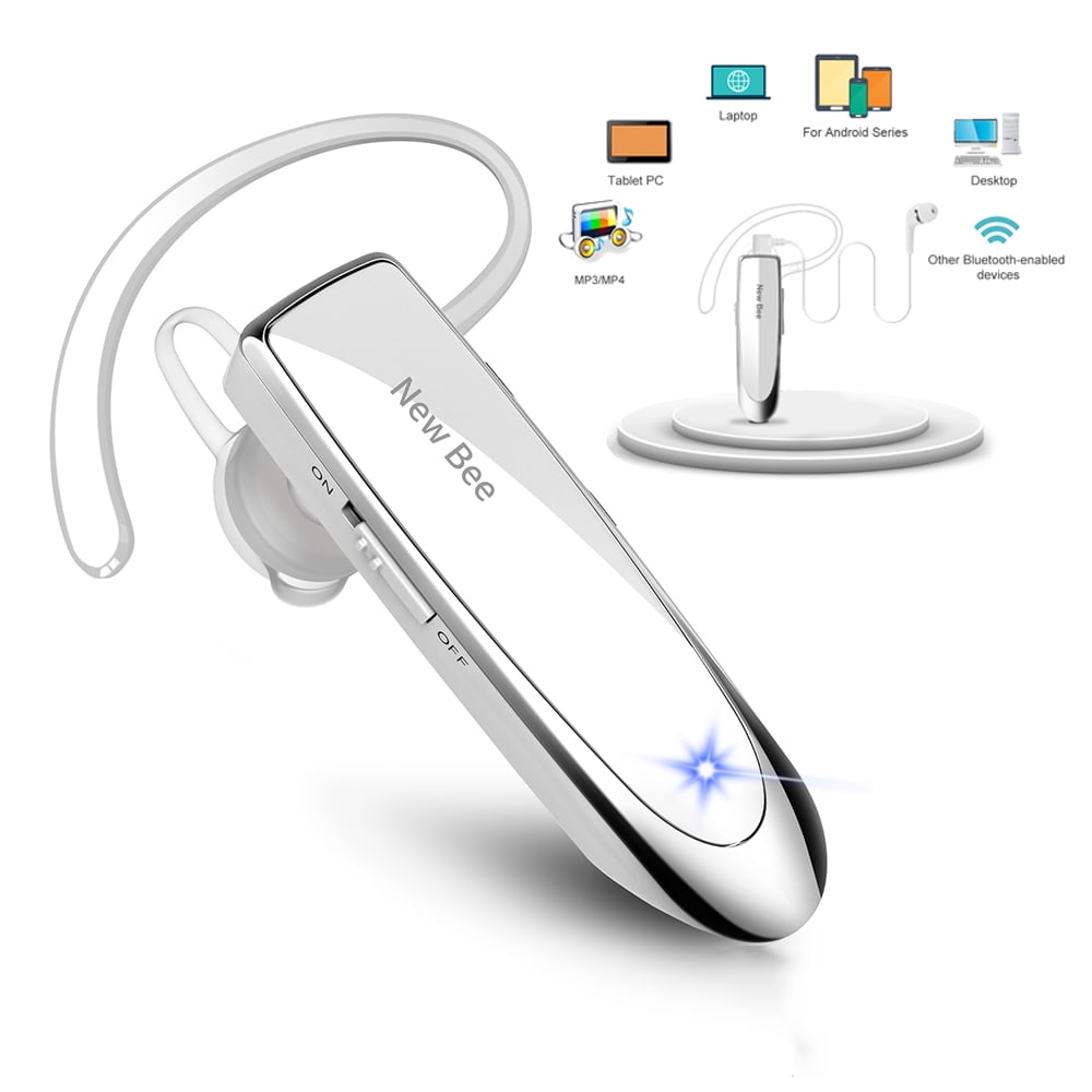 New Bee Bluetooth Earpiece Wireless Hands Free Headset HD Call for Trucker Driver Business Office