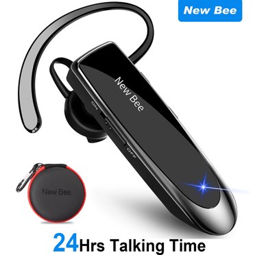 New Bee Bluetooth Headset 24Hrs Talk Time Cell Phone Wireless Earpiece with Microphone