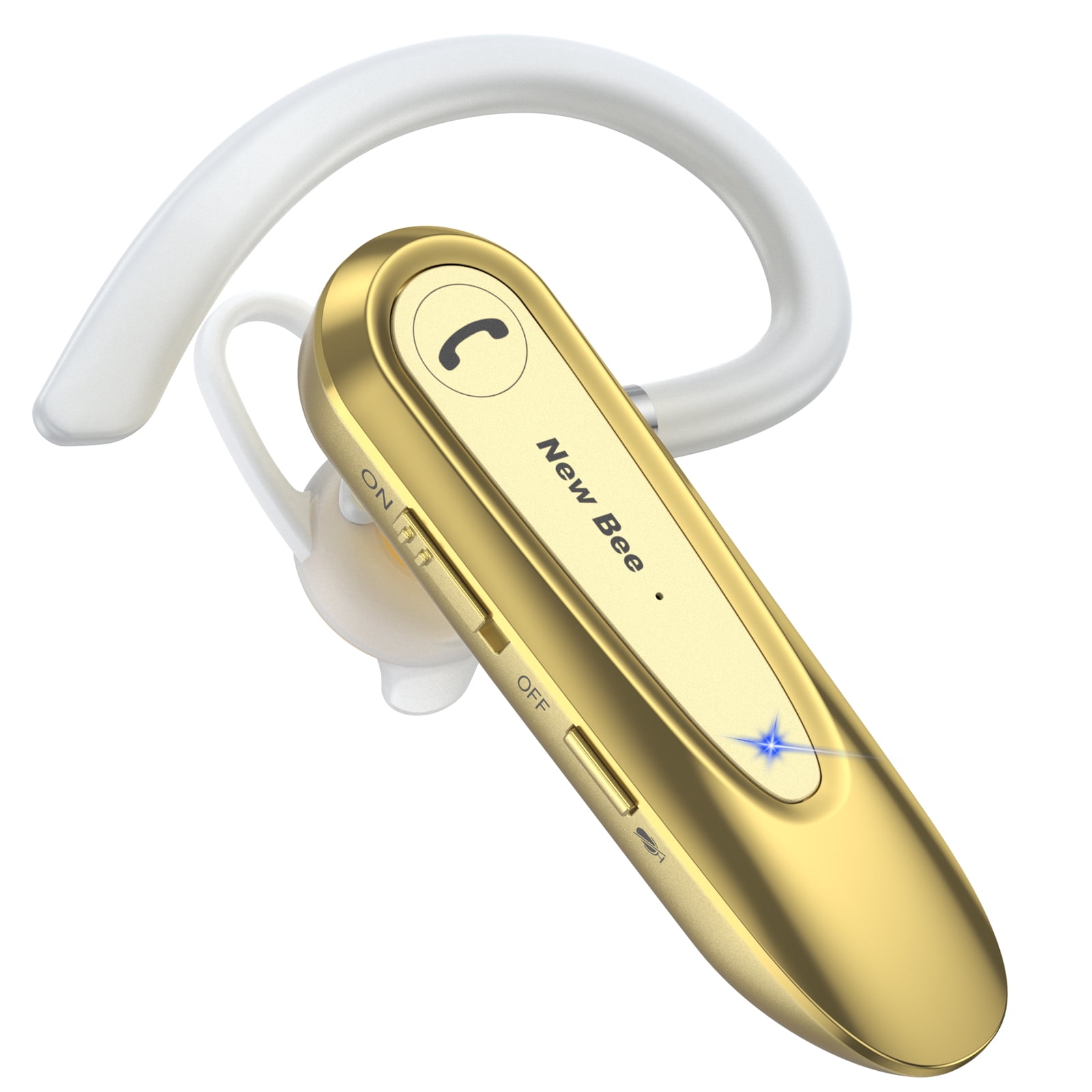 New Bee Bluetooth Headset W/Mic Wireless Earpiece in-Ear Business Earbuds  for iOS Android Cellphone