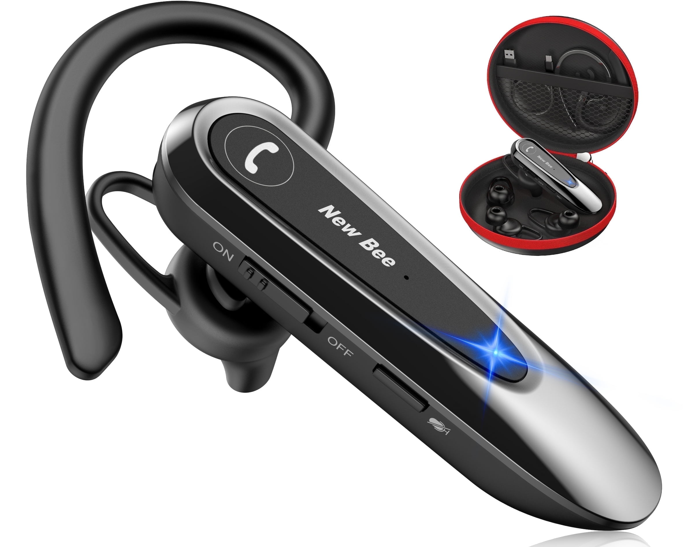 New Bee Bluetooth Headset W/Mic Wireless Earpiece: Hands New Bee Bluetooth Headset W/Mic Wireless Earpiece: Hands