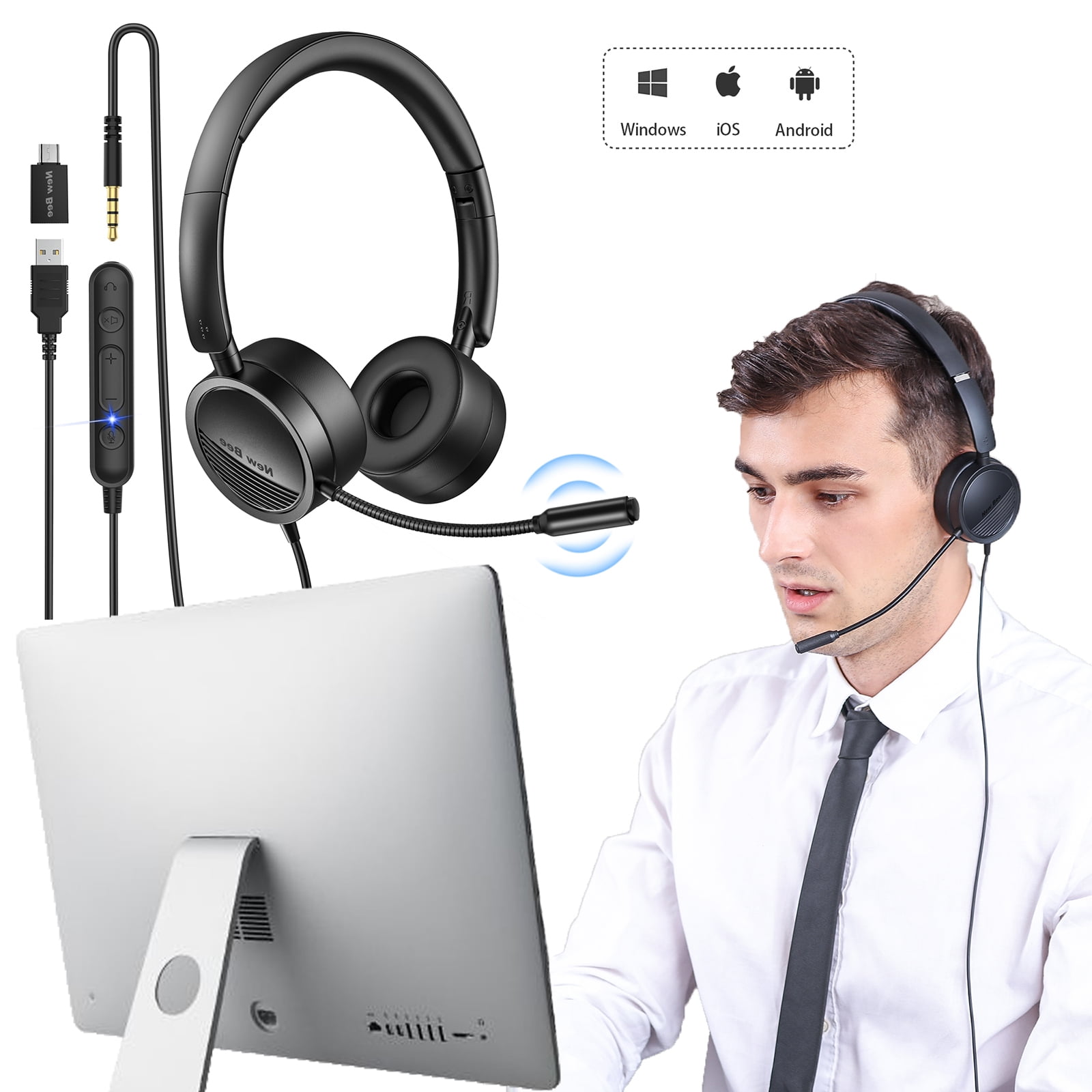 Computer headset with mic usb sale