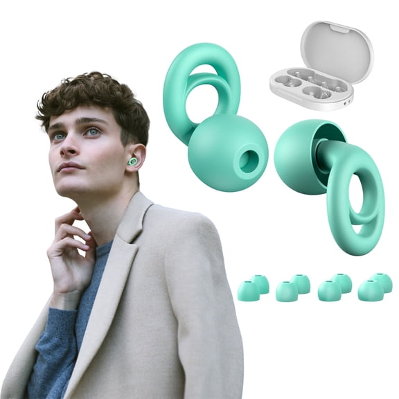 New Bee Ear Plugs for Sleep, Focus, Travel Noise Sensitivity 28dB Noise Reduction Silicone Earplugs Green