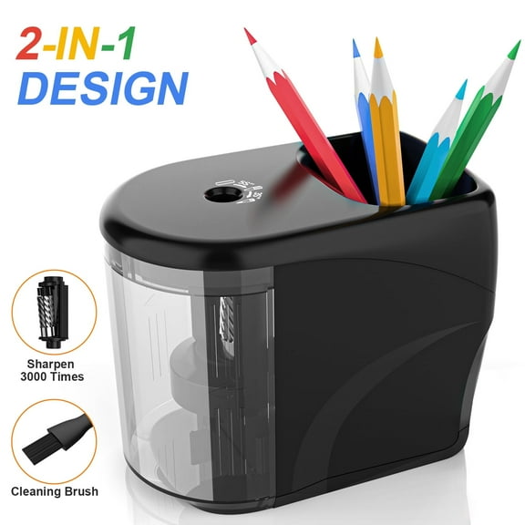 New Bee Electric Pencil Sharpener for No.2/ (6-8mm) Pencils, Auto Stop Heavy-Duty Helical Blade Sharpener