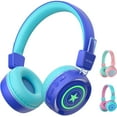 thumbnail image 1 of Link Dream Kids Bluetooth Headphones,V5.0 Wireless Over-Ear Headset with Mic, 3 Lighting Modes, 22-32H Playtime, Foldable, 3.5mm Audio Jack, for School/Students/PC/Phone/Tablet (Boys/Girls),Blue, 1 of 14