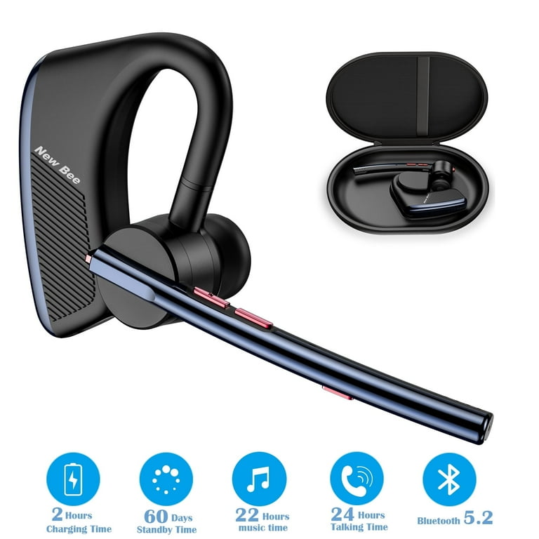 New Bee M50 Bluetooth Headset, Wireless, Noise-Canceling Mic