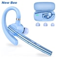 thumbnail image 1 of New Bee M54 Bluetooth Headset, Single Ear Wireless Earpiece with 500mAh LED Digital Charging Case, 1 of 9