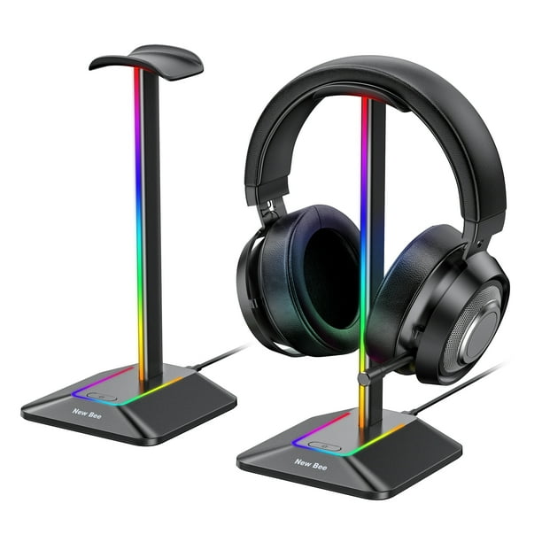 New Bee RGB Headphone Stand Desk Gaming Headset Holder with 7 Light Modes and Non Slip Rubber Base Walmart Business Supplies