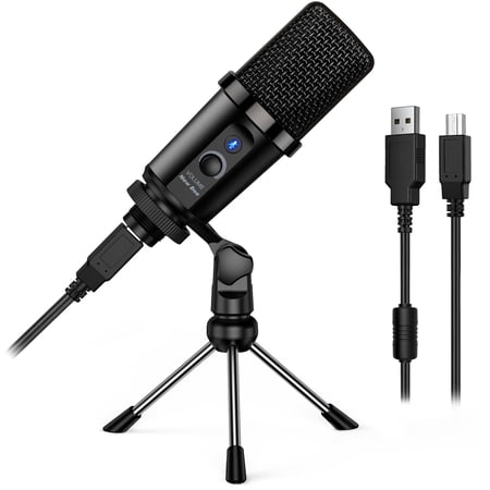 New bee USB Microphone for Computer Laptop Mac Metal Condenser Recording Microphones